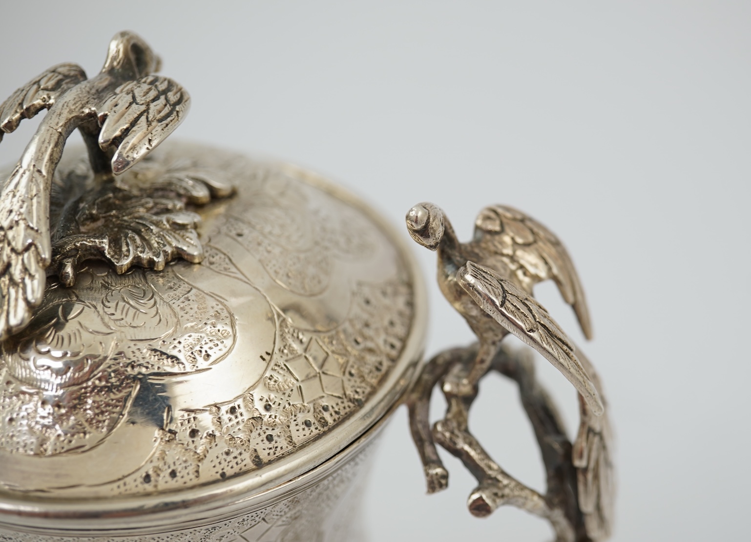A late 19th/early 20th century Ottoman silver Sahlep cup and cover with stand